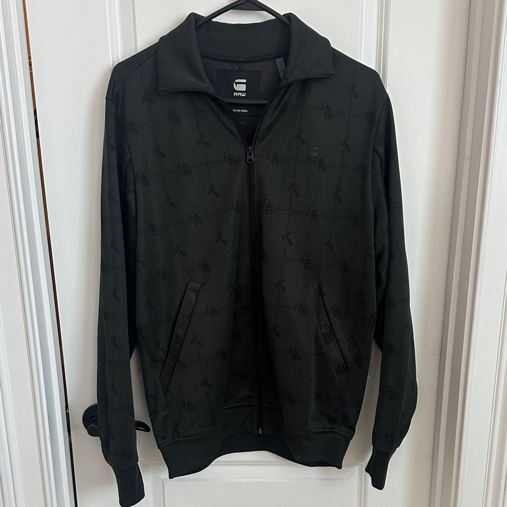 G-Star Men's Dark Green Zip-Up Sweater